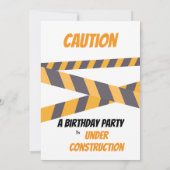Invitation d'anniversaire de camion de constructio (Dos)