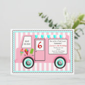 Invitation d'anniversaire de camion de crème (Debout devant)