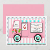 Invitation d'anniversaire de camion de crème (Devant / Derrière)