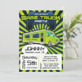 Invitation d'anniversaire de camion de jeu vidéo (Debout devant)