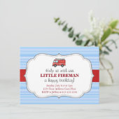 Invitation d'anniversaire de camion de pompiers (Debout devant)