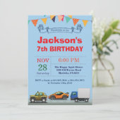 Invitation d'anniversaire de camion de voiture de (Debout devant)