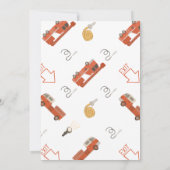 Invitation d'anniversaire de camion-feu (Dos)