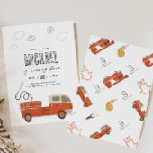 Invitation d'anniversaire de camion-feu