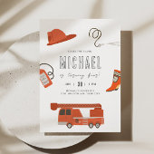 Invitation d'anniversaire de camion-feu