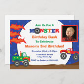 Invitation d'anniversaire de Camion Monster 5x7 Ca (Devant / Derrière)