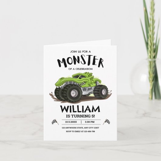 Invitation d'anniversaire de camion monstre, Anniv (Devant)