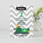 Invitation d'anniversaire de camion-poubelle pour (Debout devant)