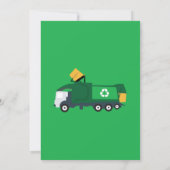 Invitation d'anniversaire de camion-poubelle pour (Dos)