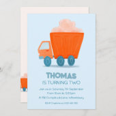 Invitation d'anniversaire de camion, tout âge (Devant / Derrière)