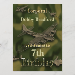 Invitations Faire Part Cartes Anniversaire Militaire Zazzle Be