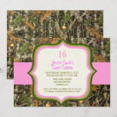 Invitation d'anniversaire de Camo de sweet sixteen (Devant / Derrière)