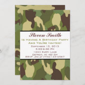 Invitation d'anniversaire de Camo du garçon (Devant / Derrière)