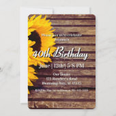Invitation d'anniversaire de campagne rustique occ (Dos)