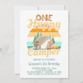 Invitation d'anniversaire de campeur heureux de la (Devant)