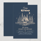 Invitation d'anniversaire de camping (Devant / Derrière)