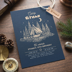 Invitation d'anniversaire de camping