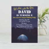 Invitation d'anniversaire de camping invitation de (Debout devant)
