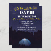 Invitation d'anniversaire de camping invitation de (Devant / Derrière)