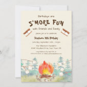 Invitation d'anniversaire de camping plus amusant (Devant)