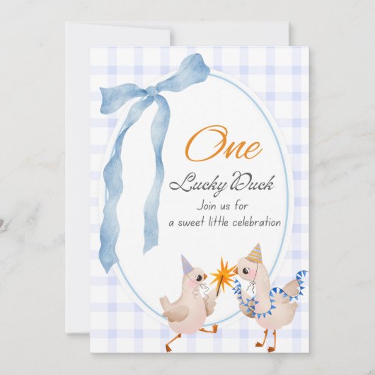 Invitation d'anniversaire de canard (Devant)