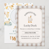 Invitation d'anniversaire de canard (Devant / Derrière)