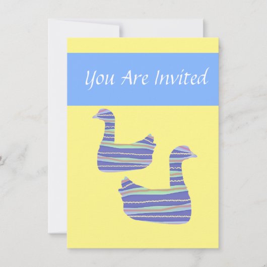 Invitation d'anniversaire de canard-canard jaune (Devant)