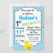 Invitation d'anniversaire de canard en caoutchouc (Devant)