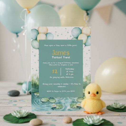 Invitation d'anniversaire de canard • Petit canard