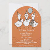 Invitation d'anniversaire de canards | Animal mign (Devant)