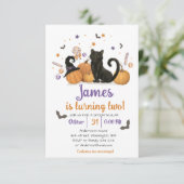 Invitation d'anniversaire de candy Halloween Spook (Debout devant)