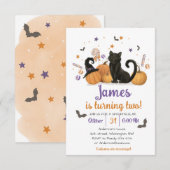 Invitation d'anniversaire de candy Halloween Spook (Devant / Derrière)