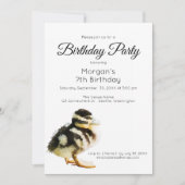 Invitation d'anniversaire de caneton bébé à l'aqua (Devant)
