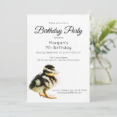 Invitation d'anniversaire de caneton bébé à l'aqua (Debout devant)