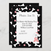 Invitation d'anniversaire de caniche (Devant / Derrière)