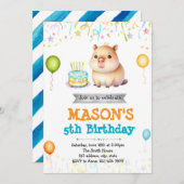 Invitation d'anniversaire de Capybara (Devant / Derrière)