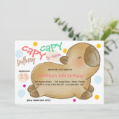 Invitation d'anniversaire de capybara Capy (Debout devant)