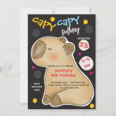 Invitation d'anniversaire de capybara Capy (Devant)