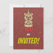 Invitation d'anniversaire de capybara joyeux (Dos)