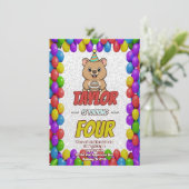 Invitation d'anniversaire de capybara joyeux (Debout devant)