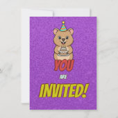 Invitation d'anniversaire de capybara joyeux (Dos)
