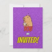 Invitation d'anniversaire de capybara mignon (Dos)