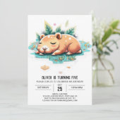 Invitation d'anniversaire de Capybara modifiable (Debout devant)