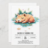 Invitation d'anniversaire de Capybara modifiable (Devant / Derrière)