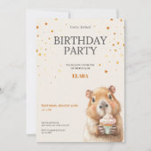 Invitation d'anniversaire de Capybara • Premier an (Devant)