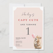 Invitation d'anniversaire de Capybara • Première f (Devant)
