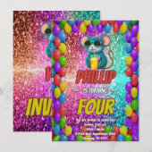 Invitation d'anniversaire de caractère personnalis (Devant / Derrière)