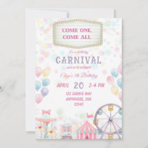 Invitation d'anniversaire de carnaval