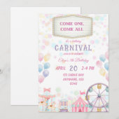 Invitation d'anniversaire de carnaval (Devant / Derrière)