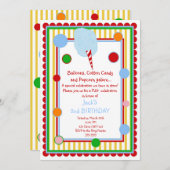 Invitation d'anniversaire de carnaval de cirque de (Devant / Derrière)